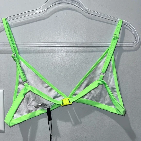 PPT Neon Animal Print Bathing Suit Top - Picture 2 of 6